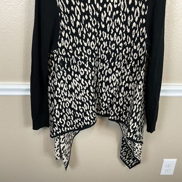 Two Sisters Women Animal Print Open Cardigan Sweater M L Cozy Warm Oversized - Picture 9 of 12